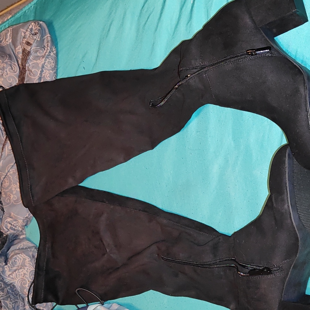 Black Stretch Over the Knee Boots